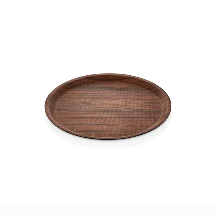 Ø 33 cm Walnut Non-Slip Round Tray