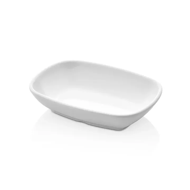14.4 × 10.5 cm · H 3.3 cm Porcelain White Square Boat Breakfast & Snack Dish