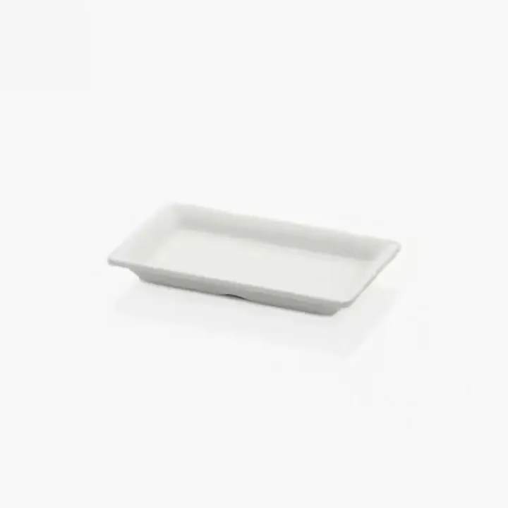17 × 10 cm · H 2 cm Cream White Rectangular Presentation Plate