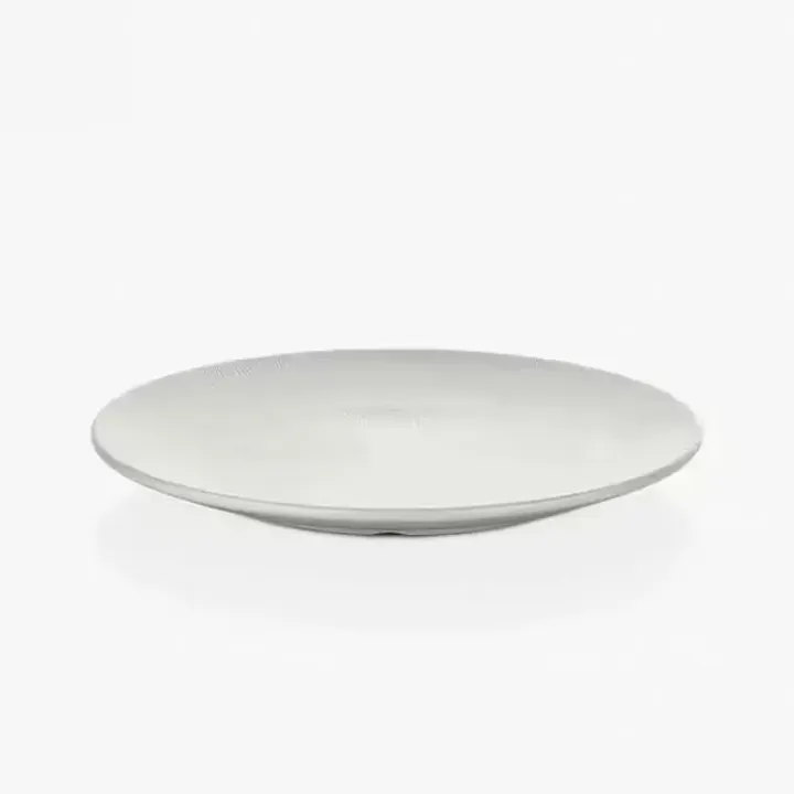 Ø 35 cm Cream White Raindrop Texture Platter