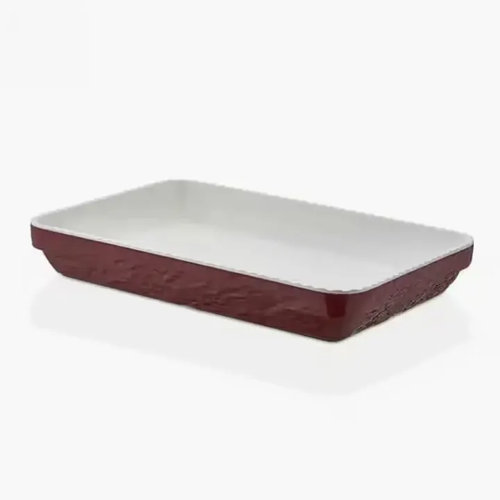 35.6 × 24 cm · H 5.3 cm Cream White & Red Rectangular Platter