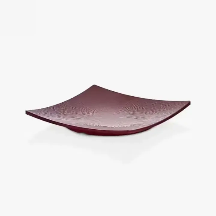 22 × 22 cm · H 3 cm Red Raindrop Texture Platter