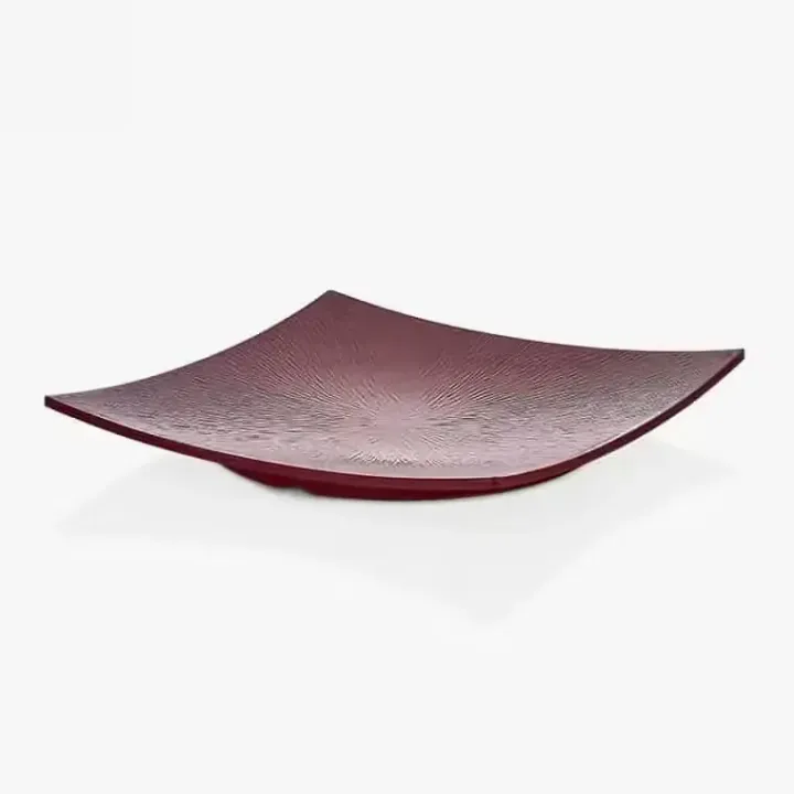 31 × 31 cm Red Raindrop Texture Platter