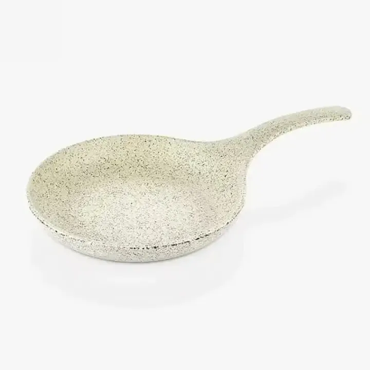 Ø 21 cm White Granite Serving Skillet